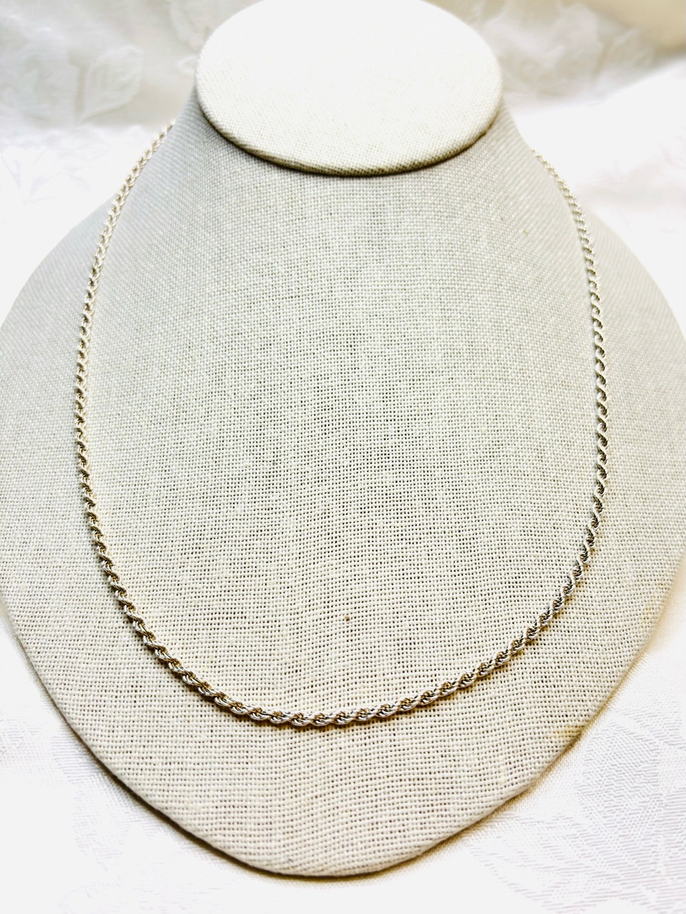 Vintage Sterling 925 Diamond-Cut Rope Chain Necklace 3mm 20” 10.83 Grams Italy